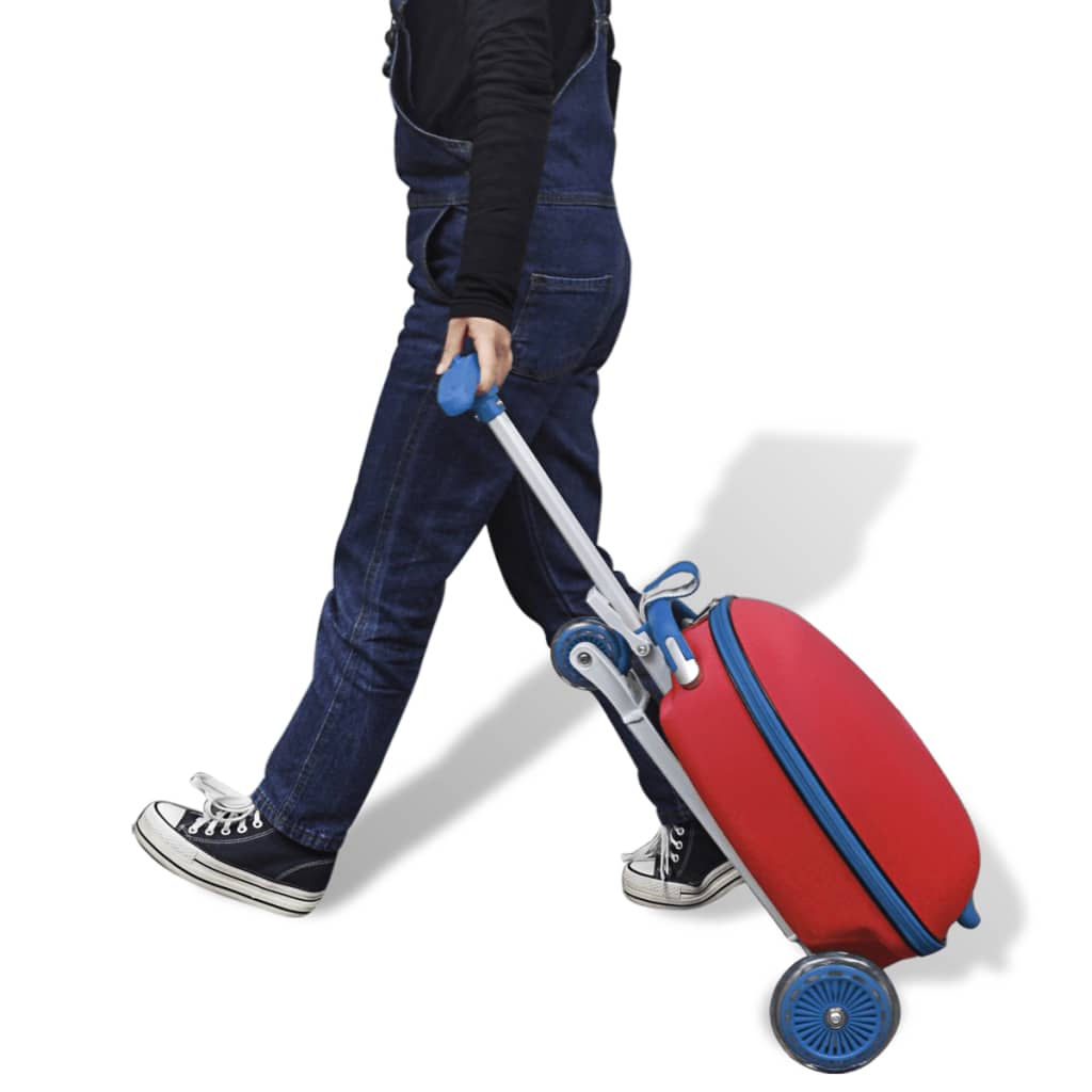 vidaXL Скутер за деца с куфарче за багаж, червен