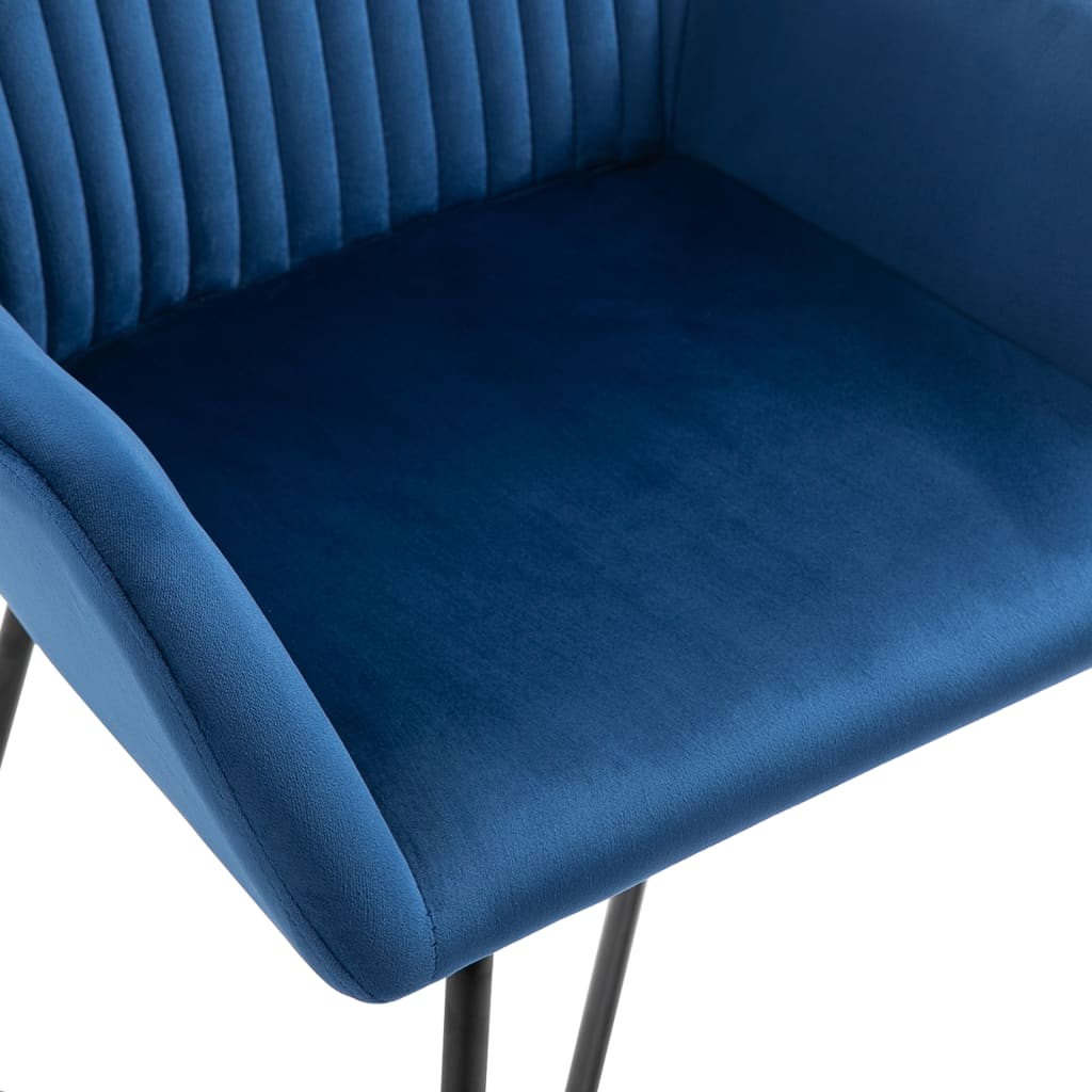 vidaXL Трапезни столове, 6 бр, сини, кадифе