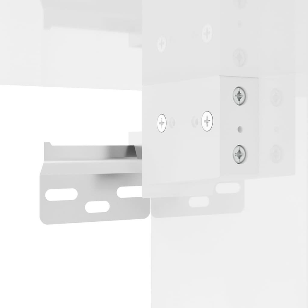 vidaXL ТВ шкафове за стенен монтаж, 2 бр, бял гланц, 57x34,5x40 см