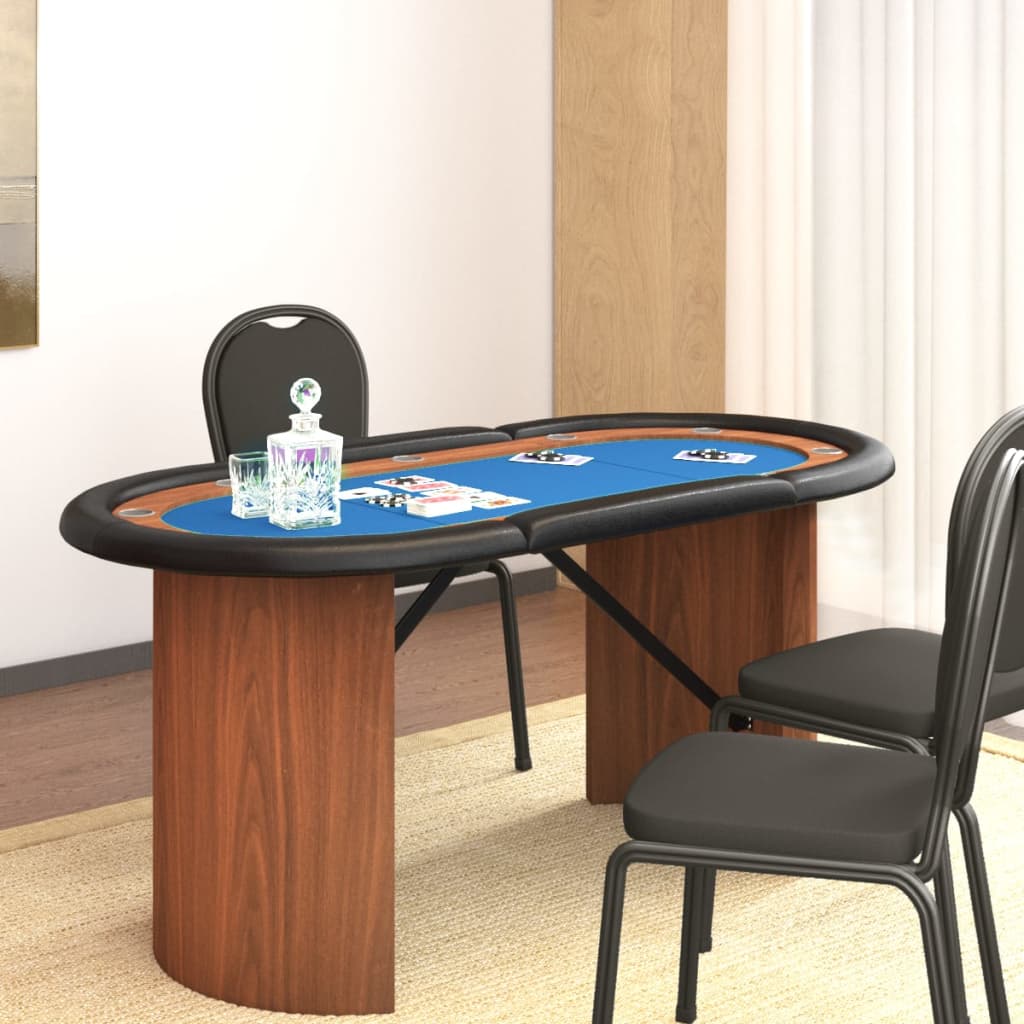 vidaXL Покер маса за 10 играча, синя, 160x80x75 см