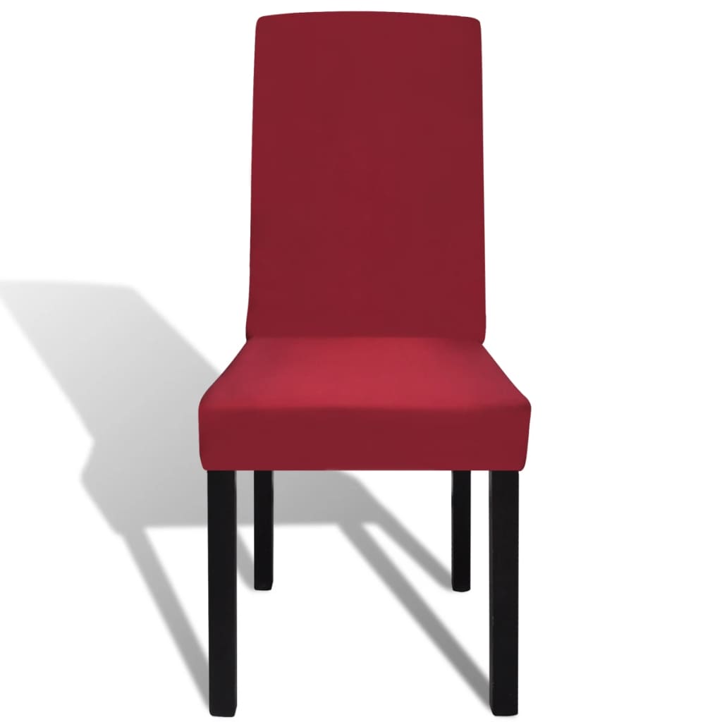 vidaXL 6 бр покривни еластични калъфи за столове, бордо