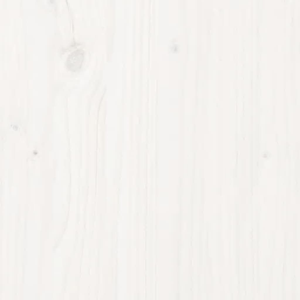 vidaXL Градинска кашпа със сгъваем плот, бяла, масивен бор
