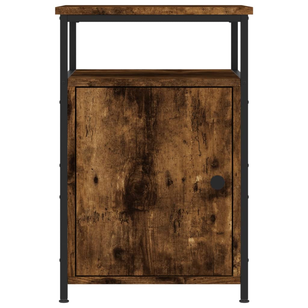 vidaXL Нощно шкафче, опушен дъб, 40x42x60 см, инженерно дърво