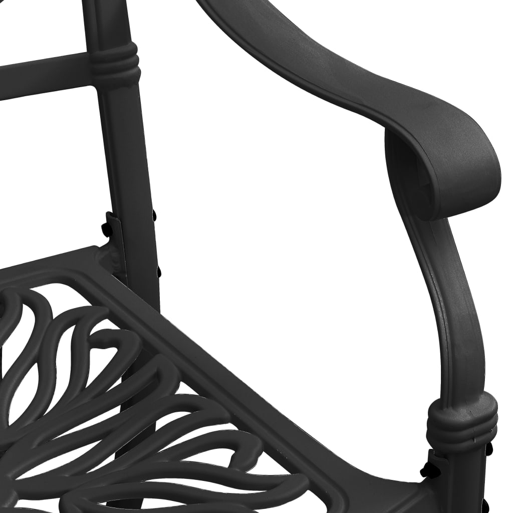 vidaXL Градински столове, 2 бр, лят алуминий, черни