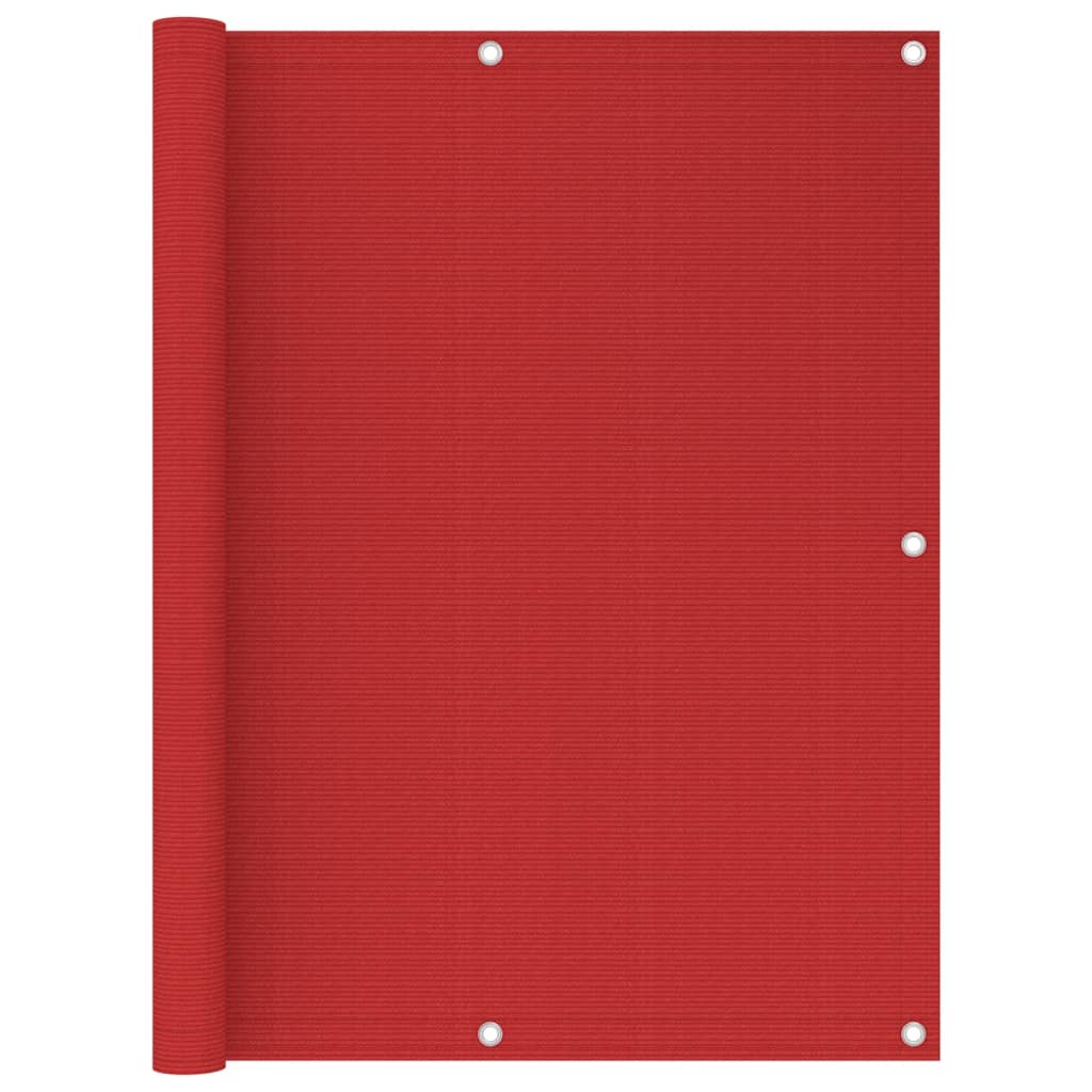 vidaXL Балконски параван, червен, 120x500 см, HDPE