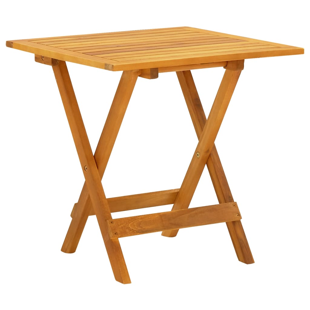 vidaXL Градински стол-шезлонг с маса, акациево дърво масив и textilene
