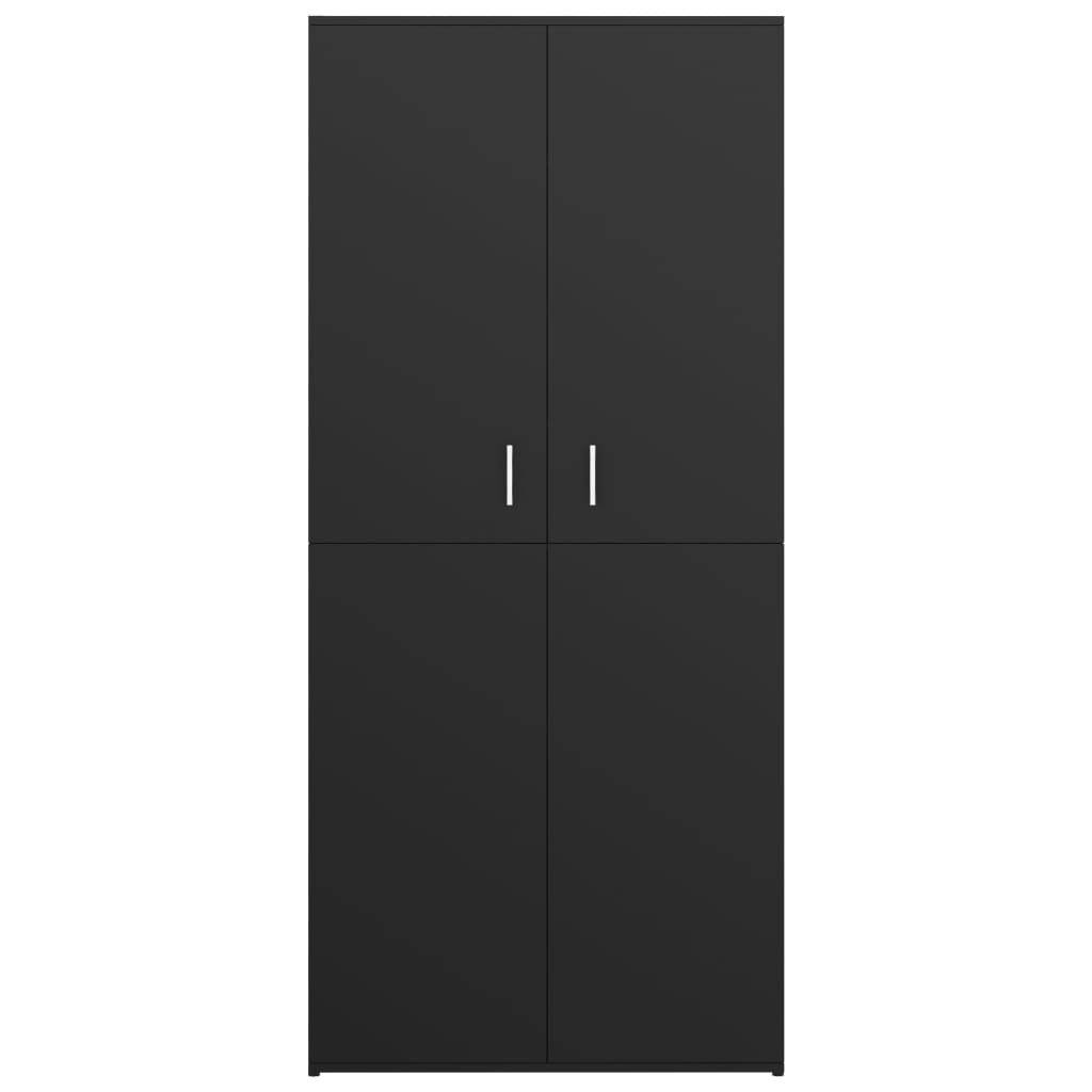vidaXL Шкаф за обувки, черен, 80x39x178 см, ПДЧ