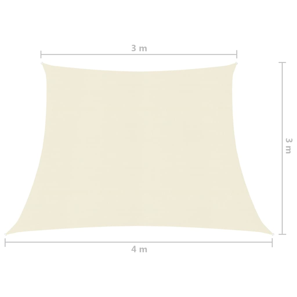 vidaXL Платно-сенник, 160 г/м², кремаво, 3/4x3 м, HDPE