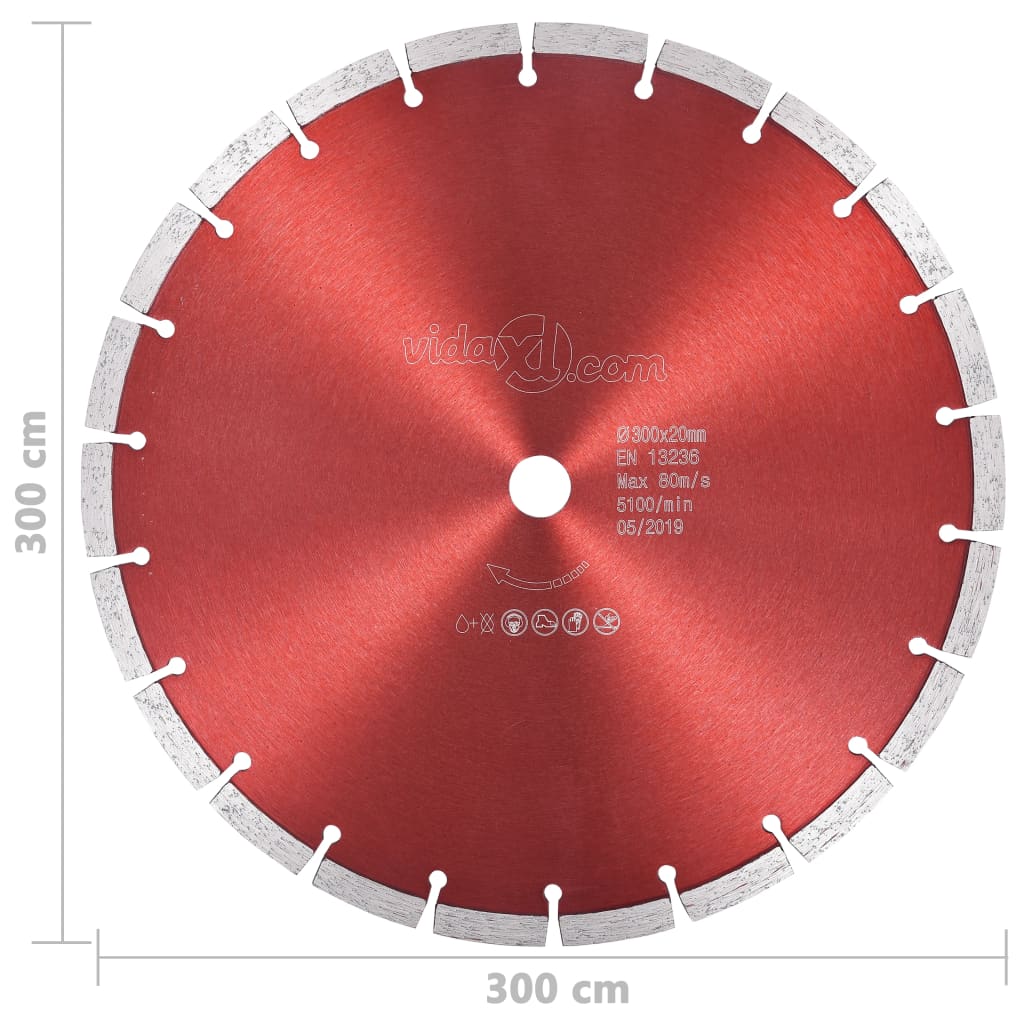vidaXL Диамантен режещ диск, стомана, 300 мм