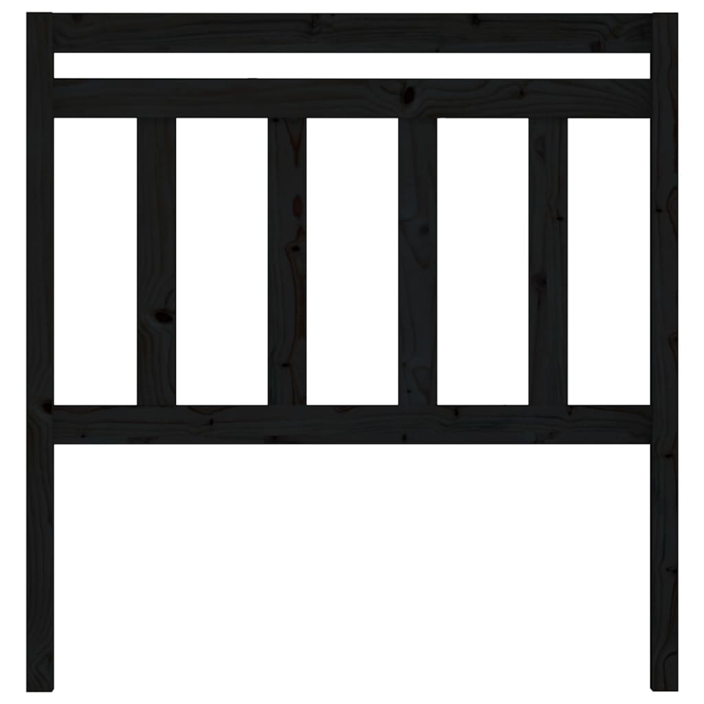 vidaXL Горна табла за легло, черна, 96x4x100 см, бор масив