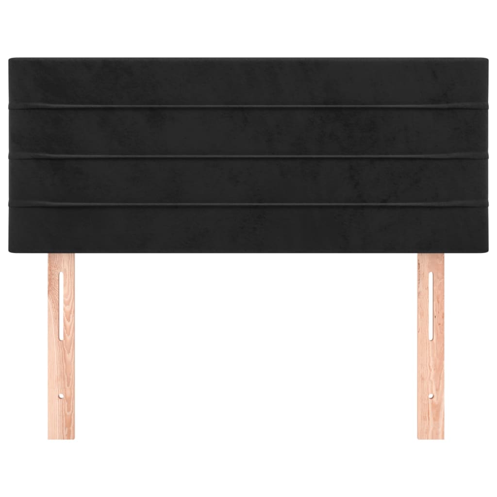 vidaXL Горна табла за легло, черна, 90x5x78/88 см, кадифе