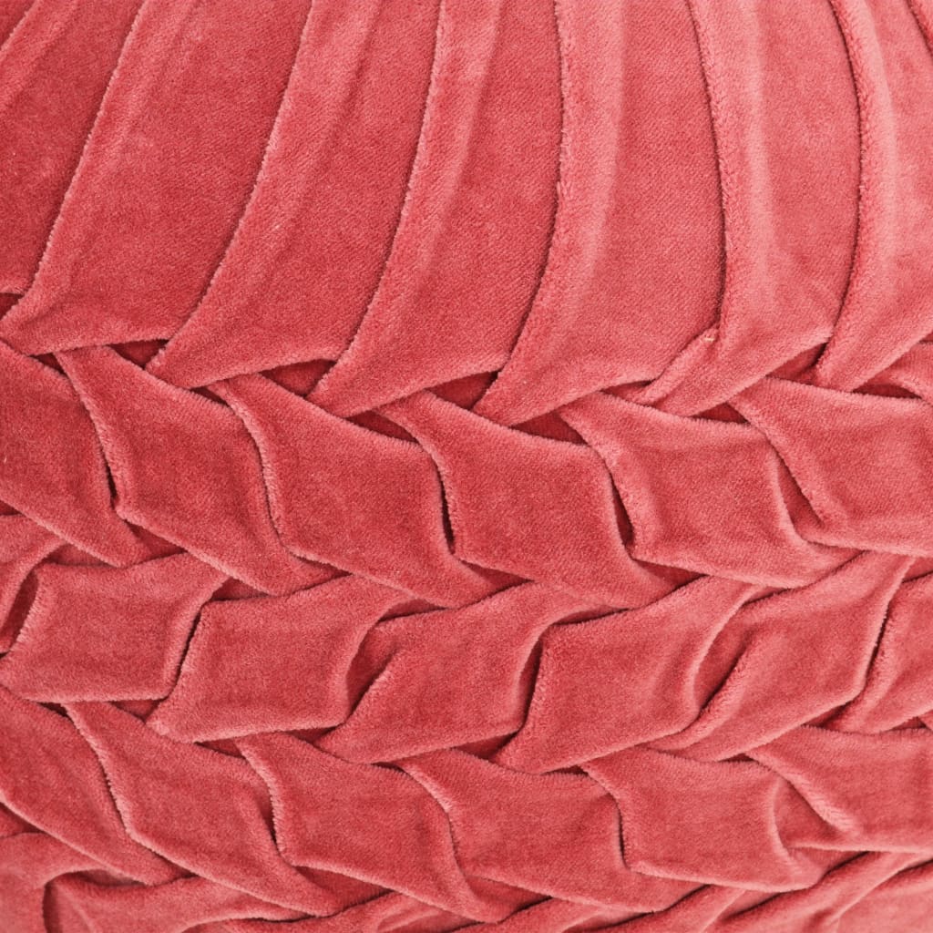 vidaXL Пуф, памучно кадифе, дизайн с набори, 40х30 см, розов