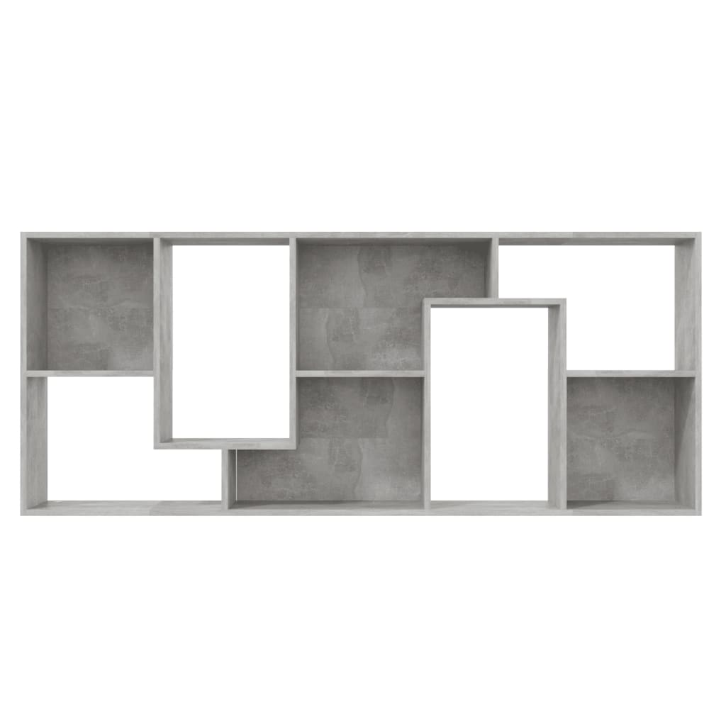 vidaXL Шкаф библиотека, бетонно сива, 67x24x161 см, ПДЧ