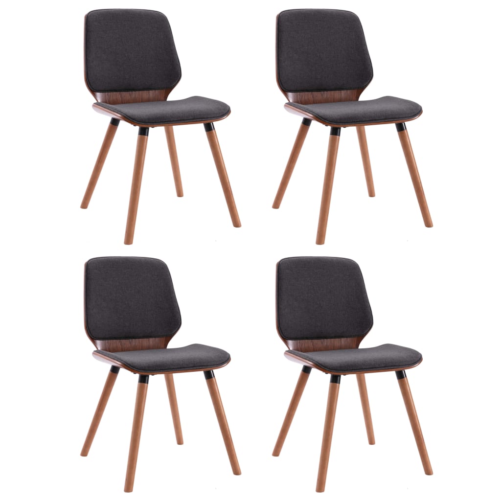 vidaXL Трапезни столове, 4 бр, сиви, текстил
