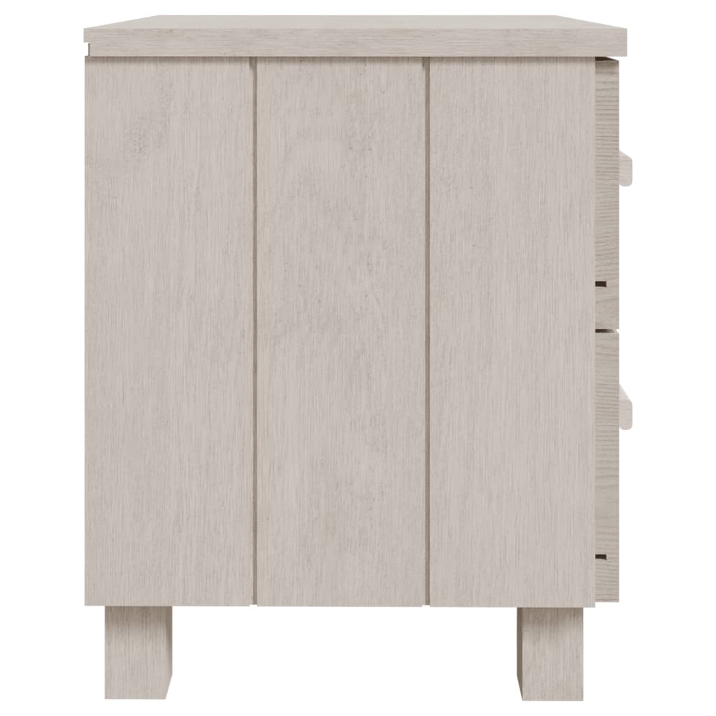 vidaXL Нощни шкафчета HAMAR, 2 бр, бели, 40x35x44,5 см, бор масив