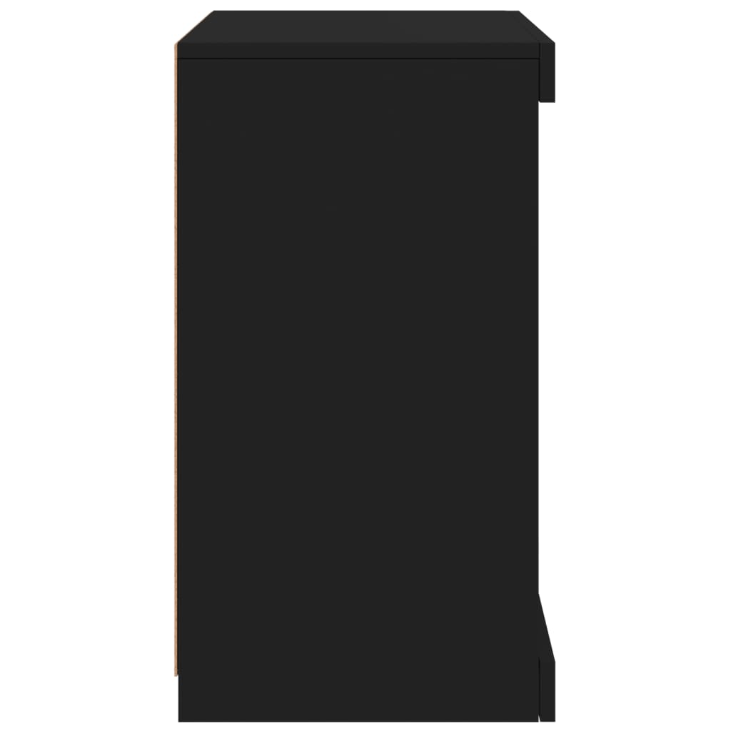 vidaXL Сайдборд с LED светлини, черен, 41x37x67 см