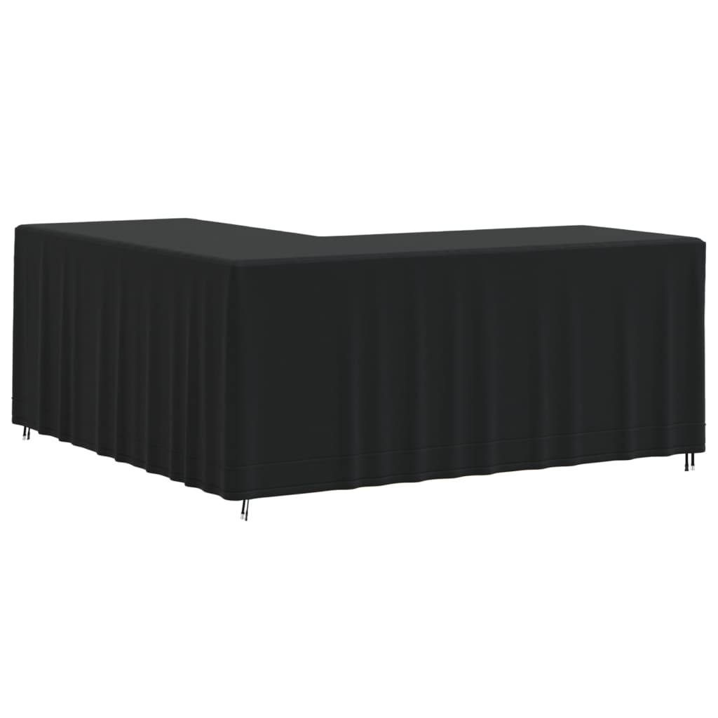 vidaXL Г-образен калъф за диван черен 215x215x80 см 420D Оксфорд