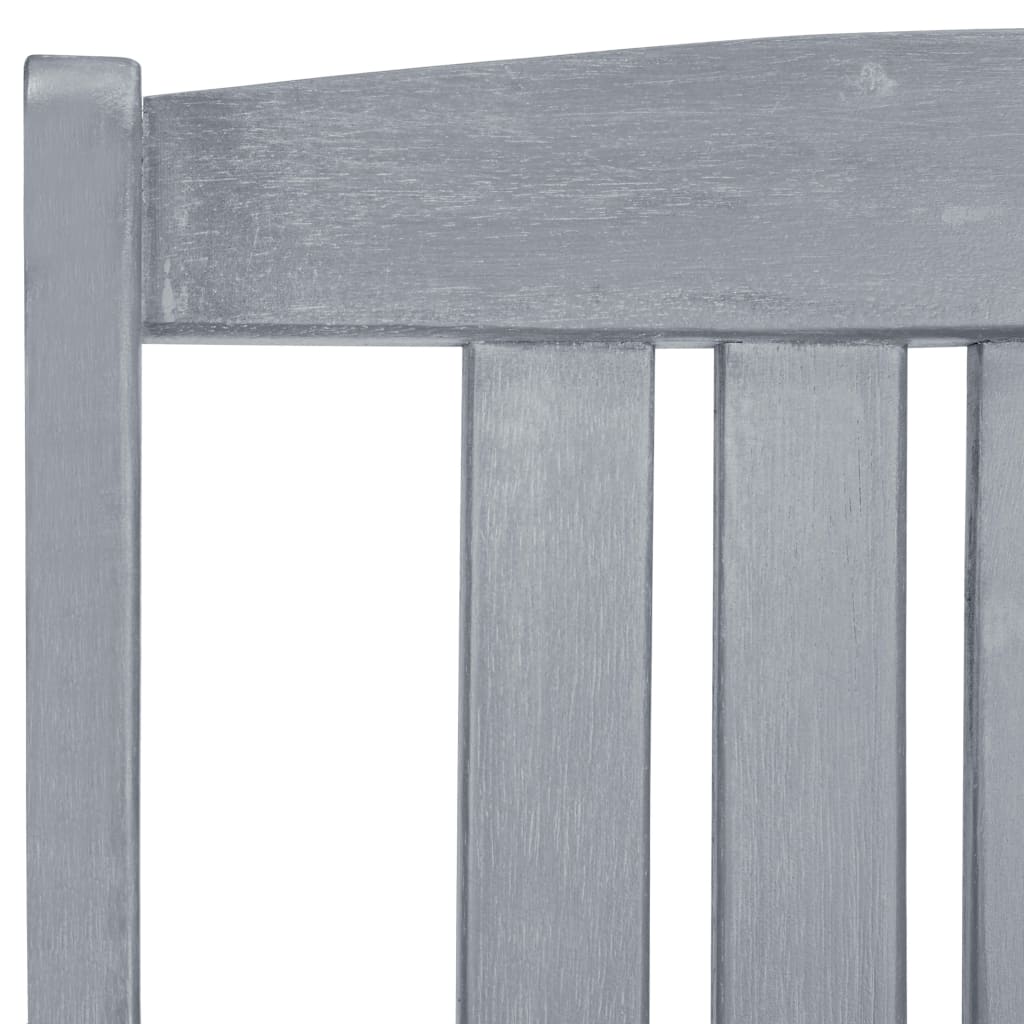 vidaXL Градински столове, 6 бр, сиви, акация масив