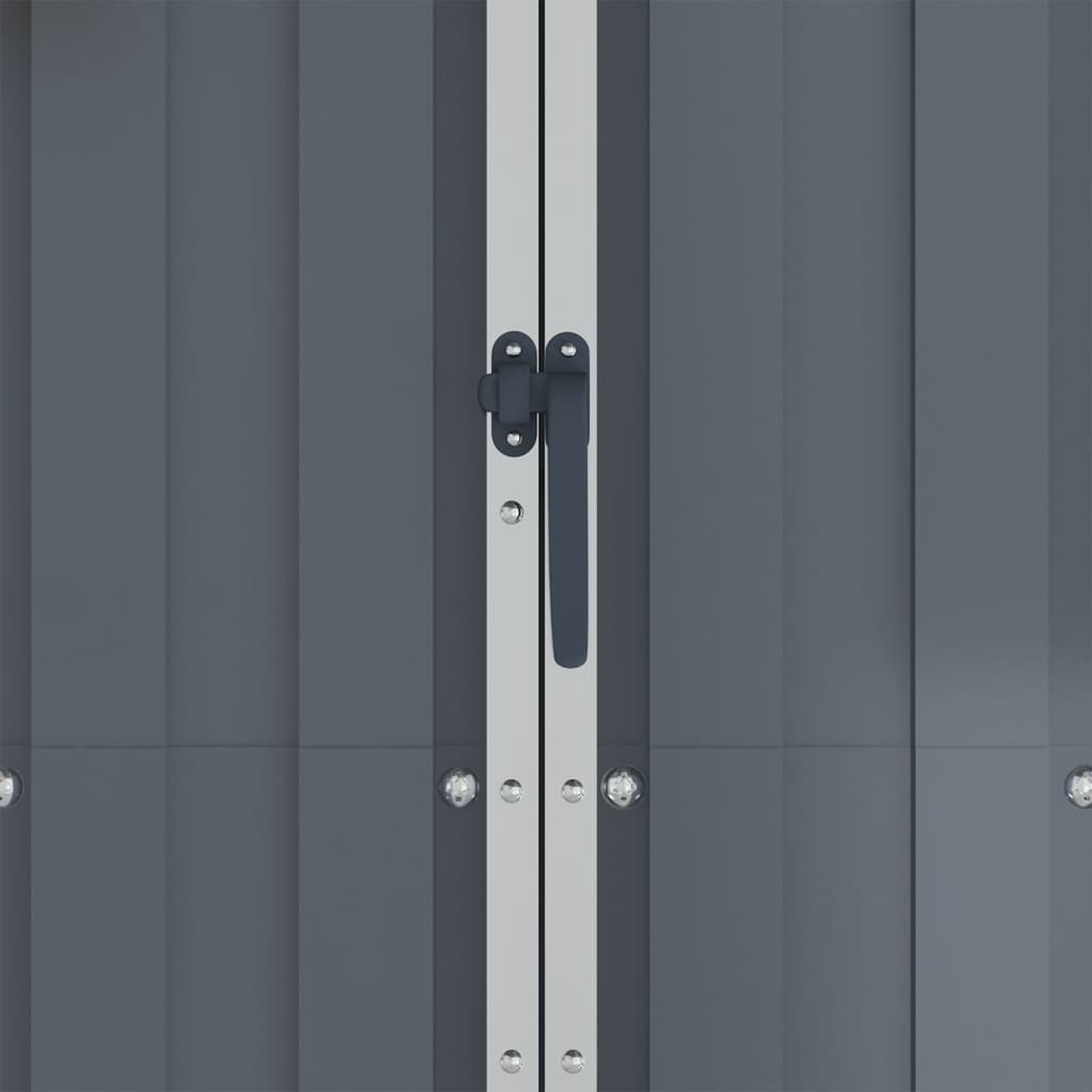 vidaXL Градинска барака, сива, 107,5x46x183 см, поцинкована стомана