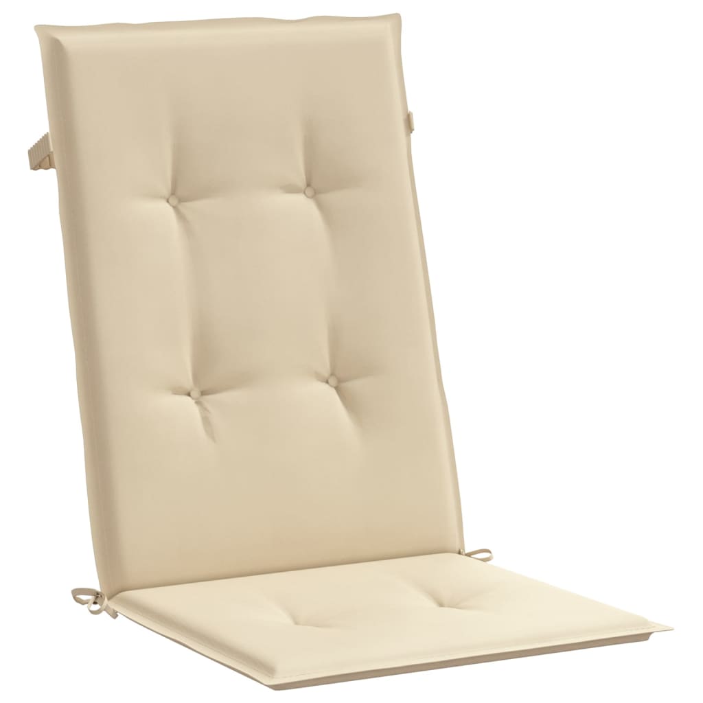 vidaXL Възглавници за столове с облегалки 2 бр бежови 120x50x3 см плат