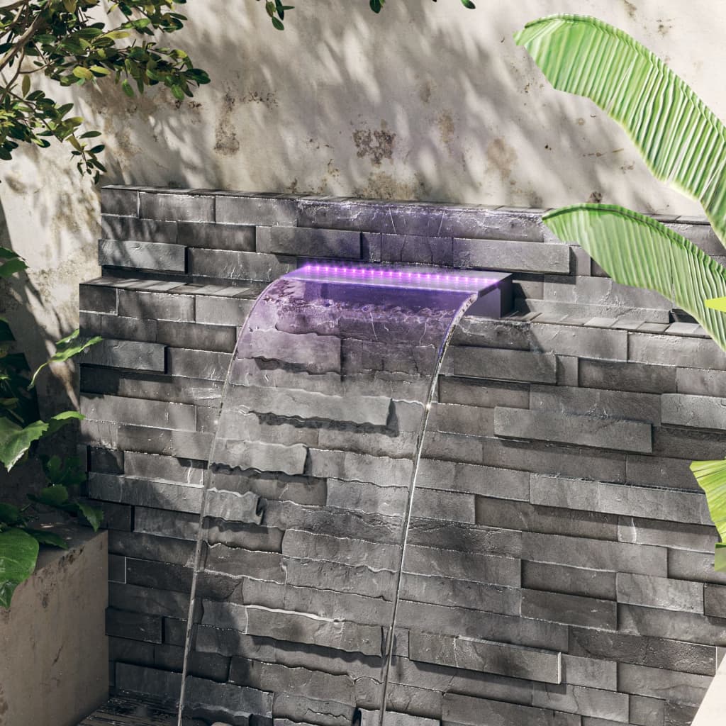 vidaXL Преливник за водопад с RGB LED, акрил, 45 см