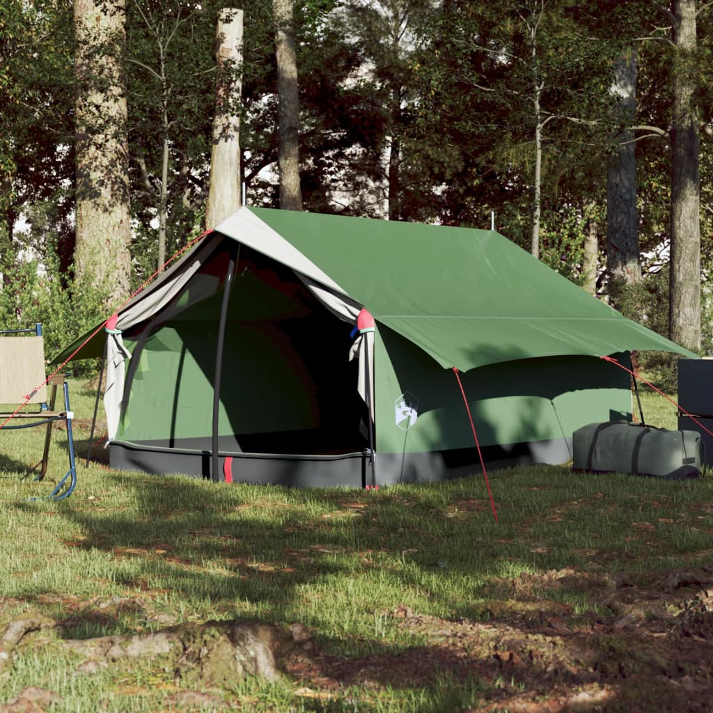 vidaXL Къмпинг палатка за 2 души, зелена, водоустойчива