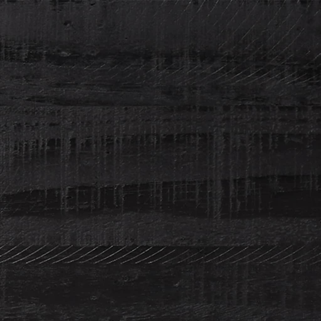 vidaXL Сайдборд, черен, 110x35x70 см, борова дървесина масив