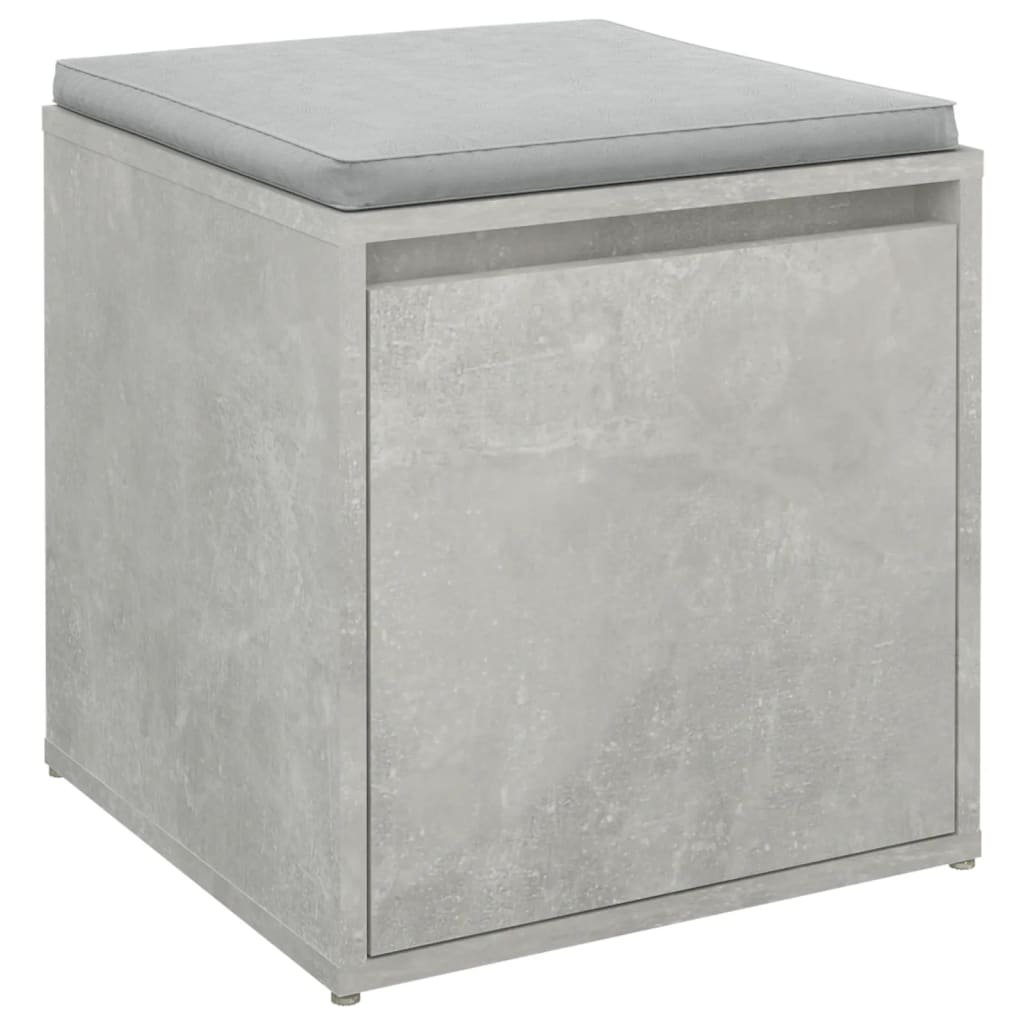 vidaXL Кутия с чекмедже, бетонно сива, 40,5x40x40 см, инженерно дърво