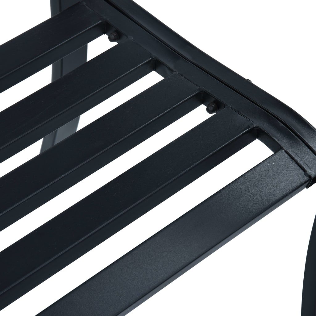 vidaXL Градинска пейка, черна, 120 см, стомана