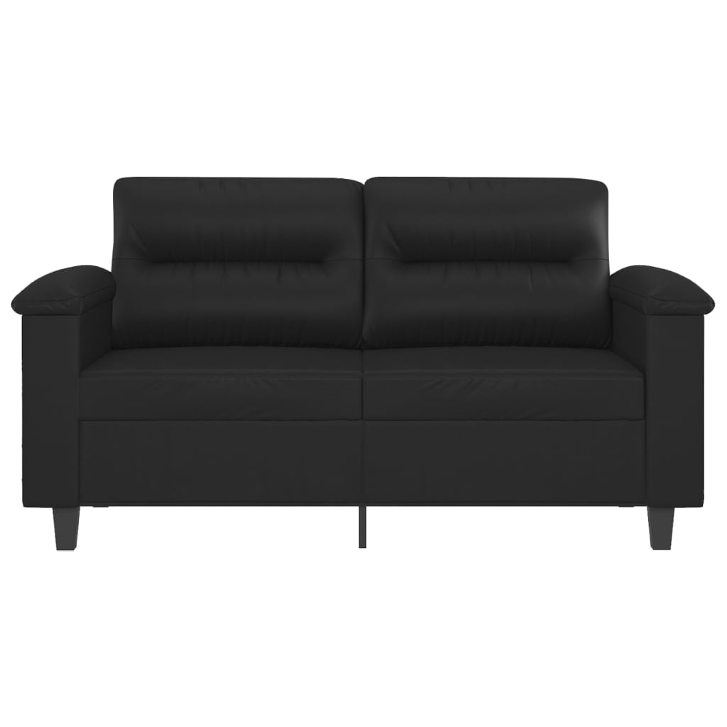 vidaXL 2-местен диван, черен, 120 см, изкуствена кожа