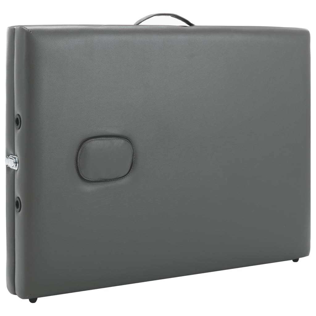 vidaXL Масажна кушетка с 3 зони, алуминиева рамка, антрацит, 186х68 см