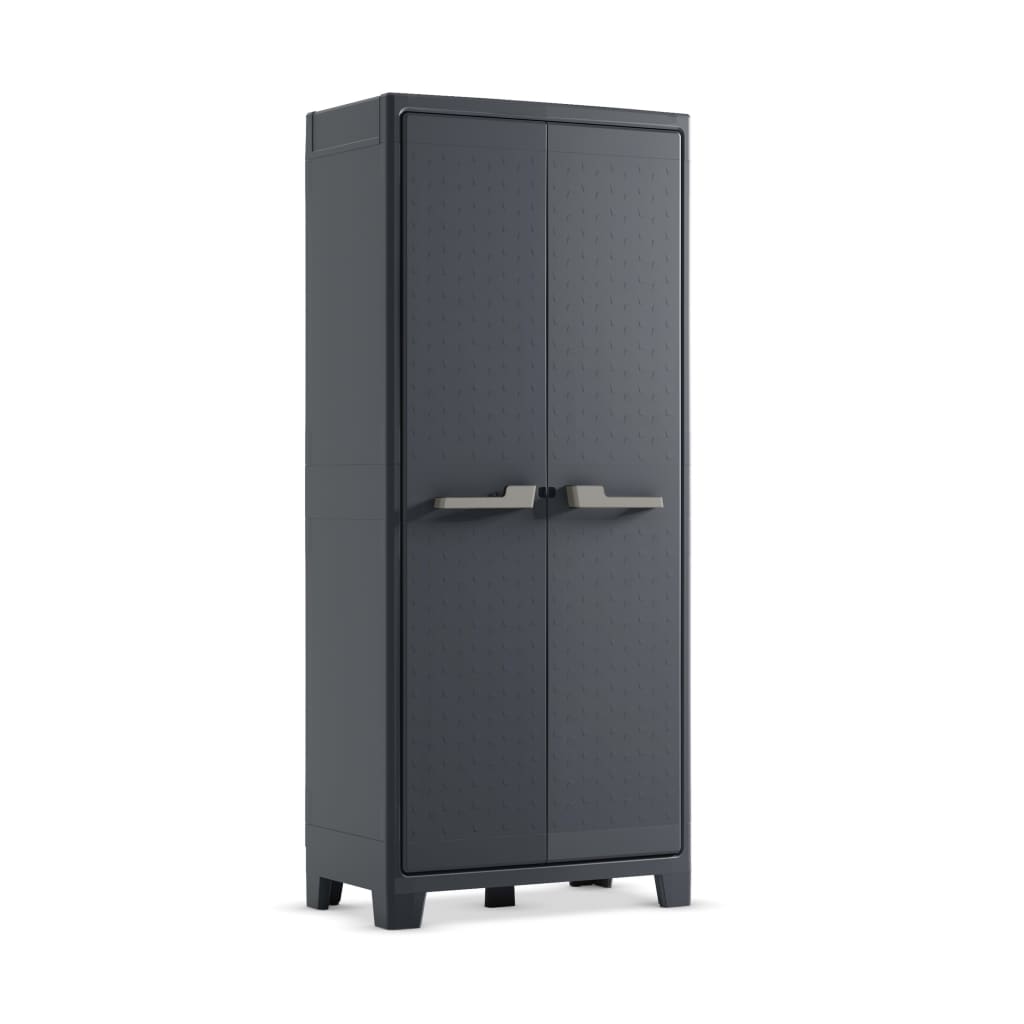 Keter Шкаф за съхранение с рафтове Moby, графитено сив, 182 см