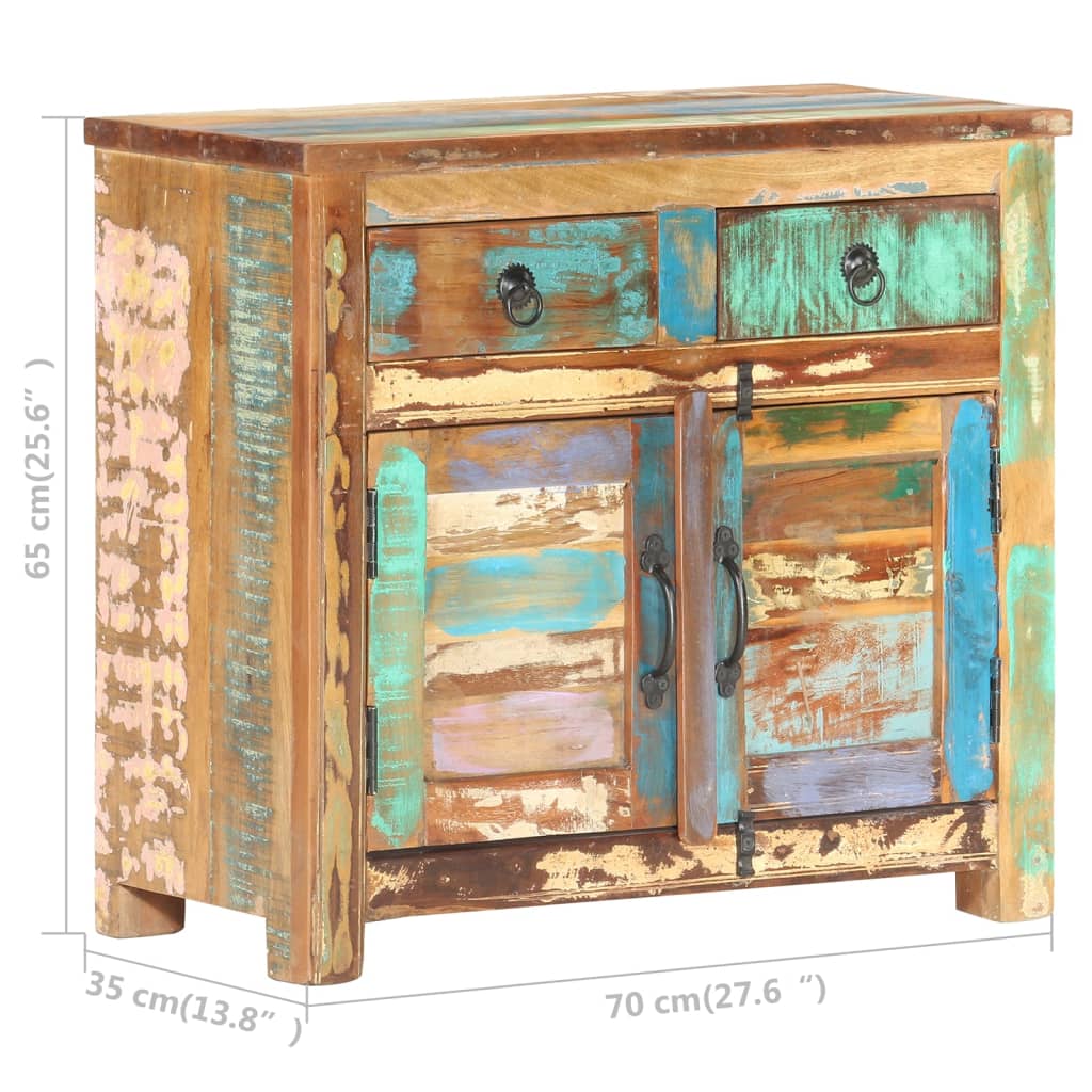 vidaXL Сайдборд, 70x35x65 см, регенерирана дървесина масив
