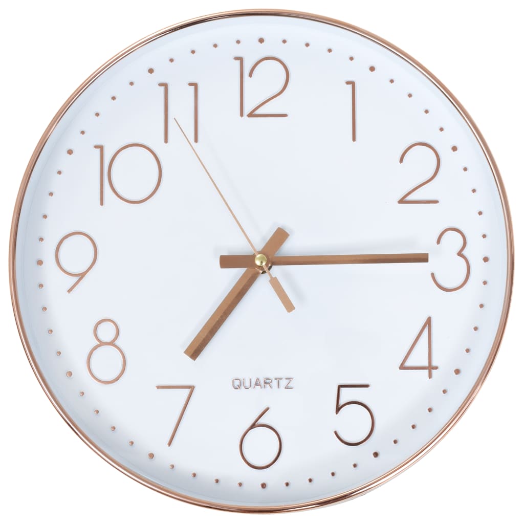 vidaXL Стенен часовник, 30 см, розово-златисто