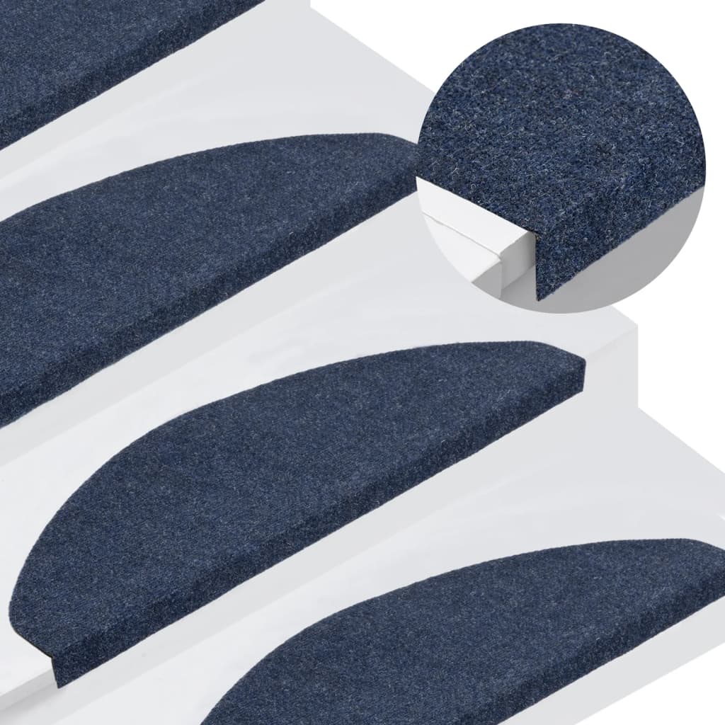 vidaXL Самозалепващи стелки за стъпала, 15 бр, 65x22,5x3,5 см, сини