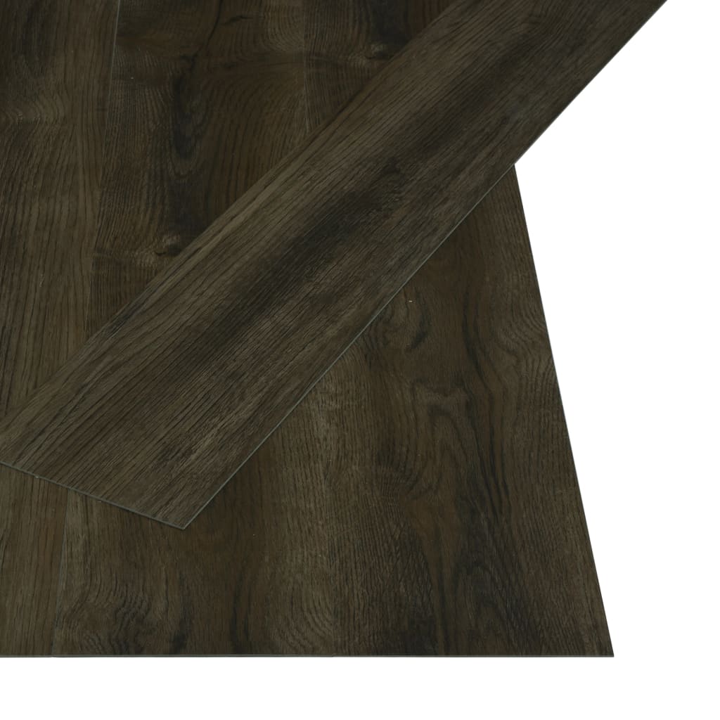 vidaXL Самозалепващи подови дъски, 4,46 м², 3 мм, PVC, тъмнокафяви