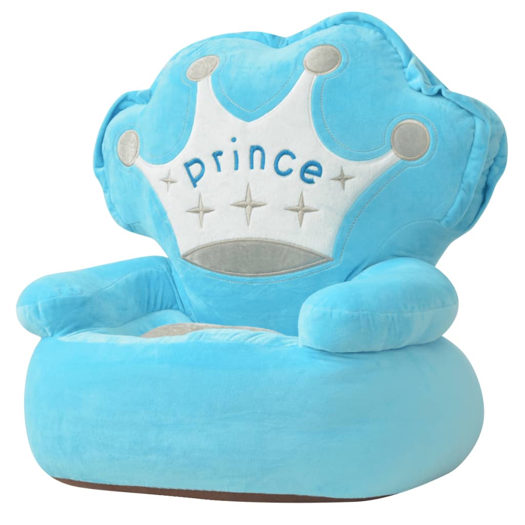 vidaXL Плюшен детски стол Prince син