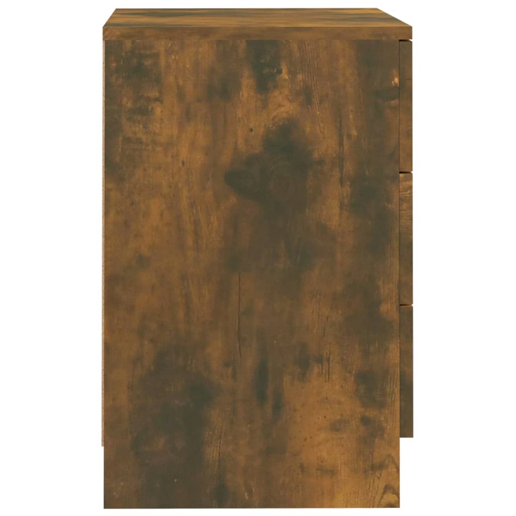 vidaXL Нощно шкафче, опушен дъб, 38x35x56 см, инженерно дърво