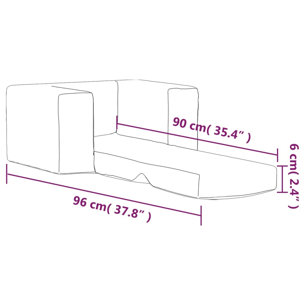 vidaXL Детски диван-легло антрацит мек плюш