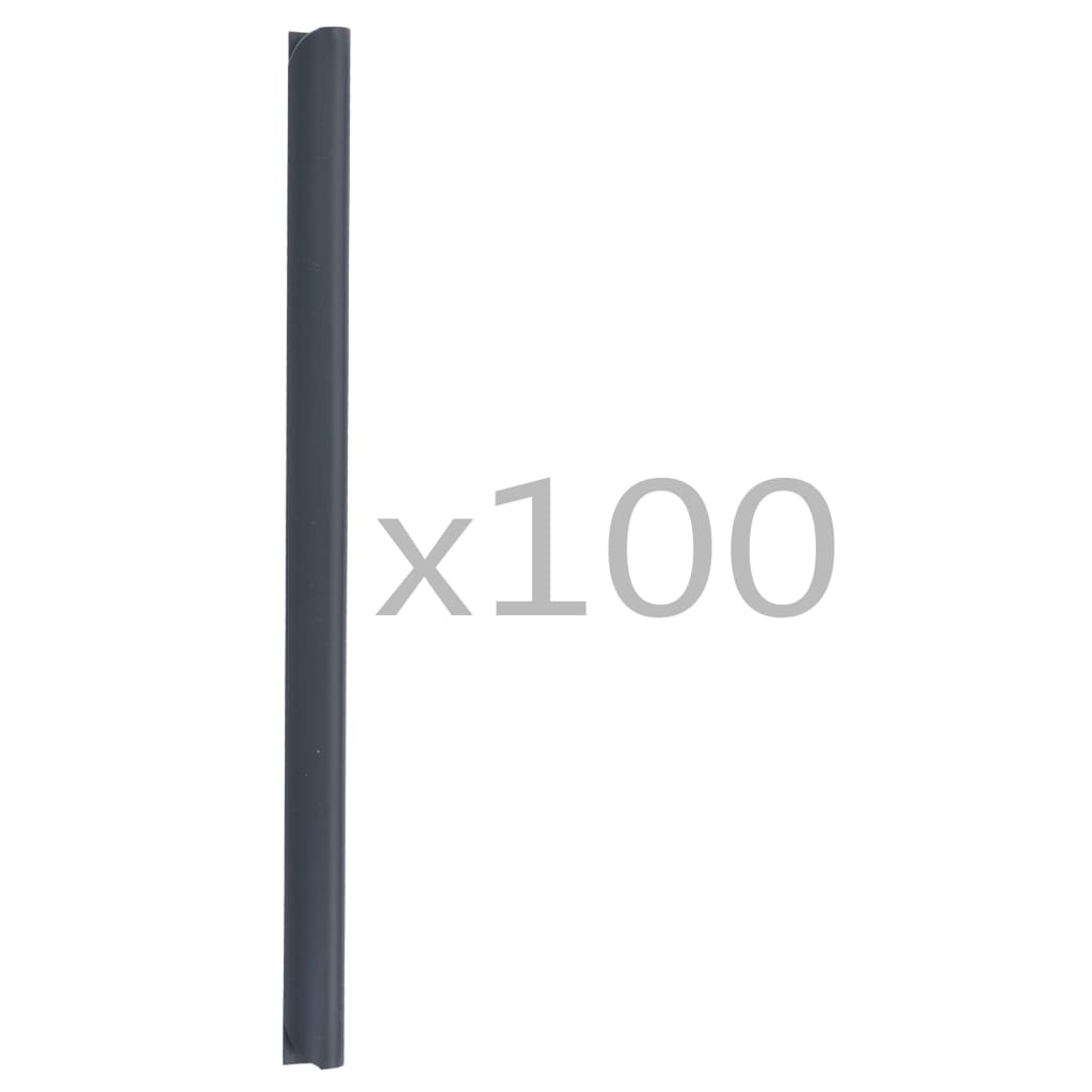 vidaXL 100 бр клипса за ограда, PVC, антрацит