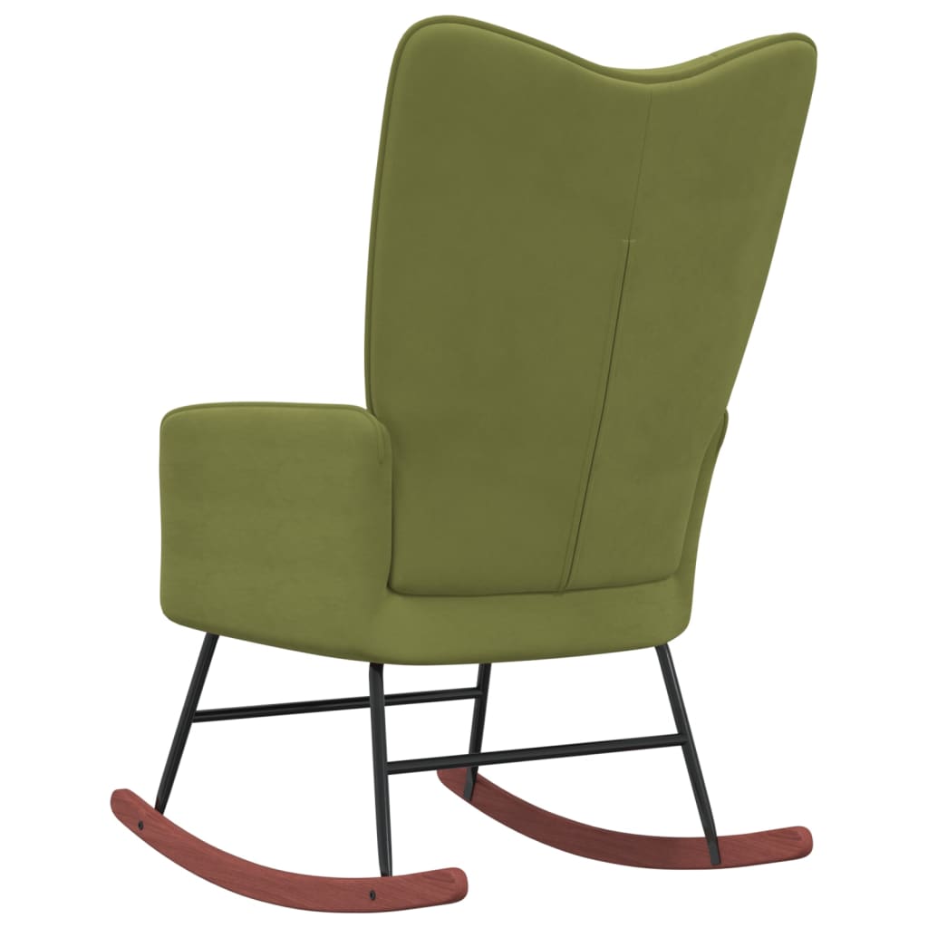 vidaXL Люлеещ стол, светлозелен, кадифе