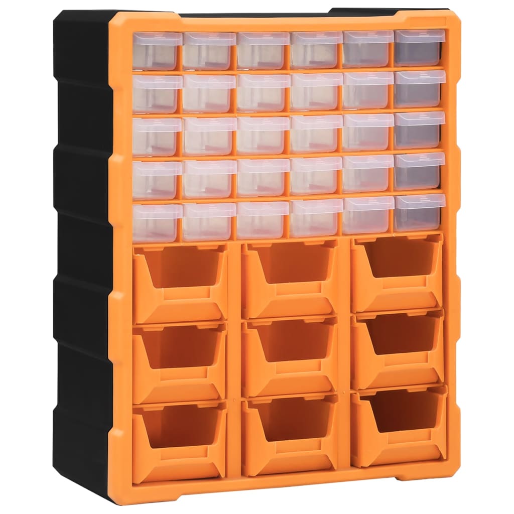 vidaXL Шкаф органайзер с 39 чекмеджета, 38x16x47 см