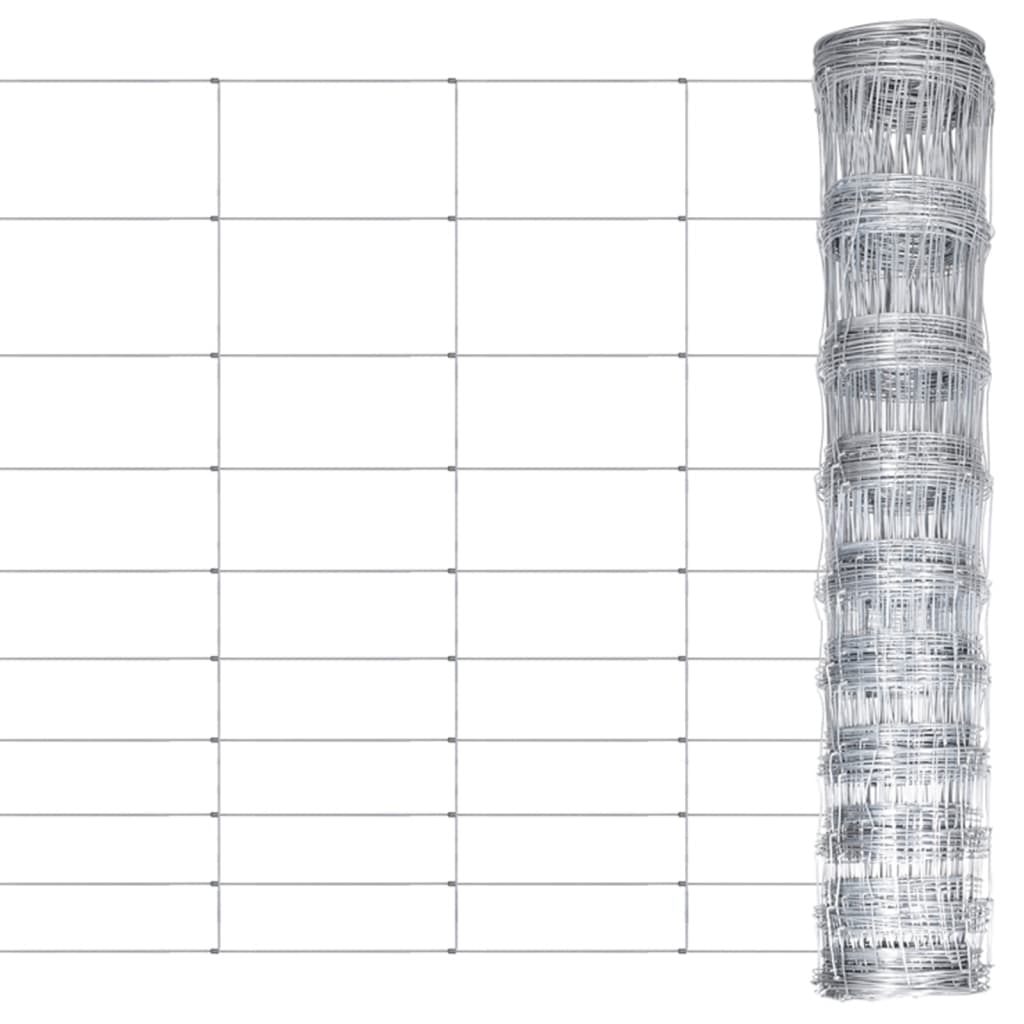 vidaXL Градинска ограда, поцинкована стомана, 50x1,2 м, сребриста