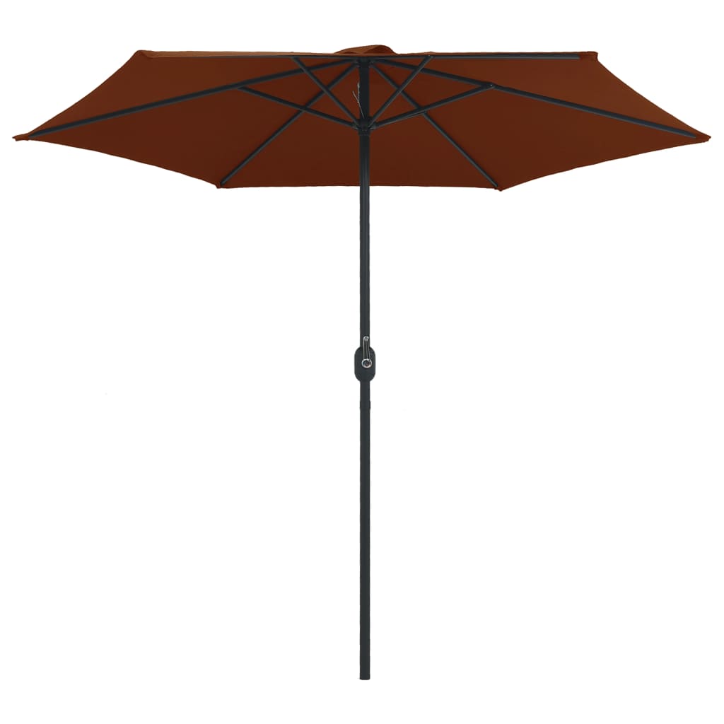 vidaXL Градински чадър с алуминиев прът, 270x246 см, теракота