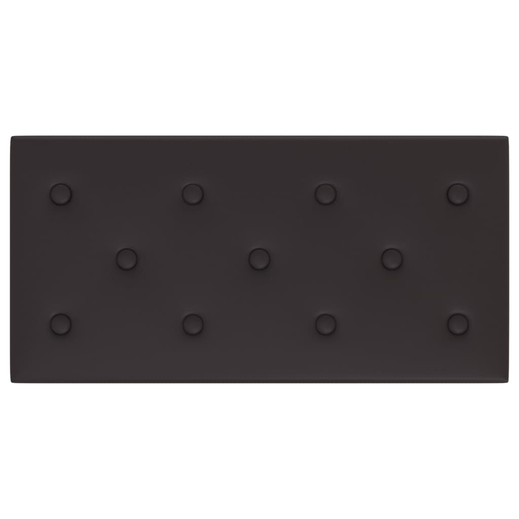 vidaXL Стенни панели, 12 бр, черни, 60x30 см, изкуствена кожа, 2,16 м²