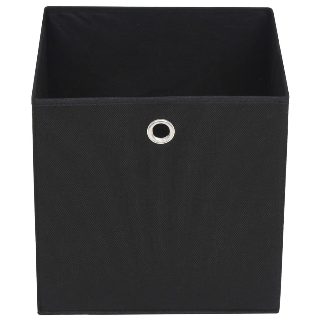 vidaXL Кутии за съхранение, 10 бр, нетъкан текстил, 32x32x32 см, черни