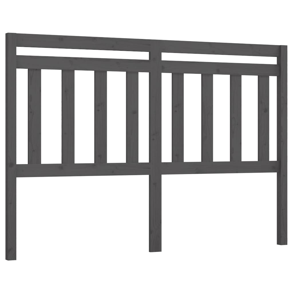 vidaXL Горна табла за легло, сива, 156x4x100 см, бор масив