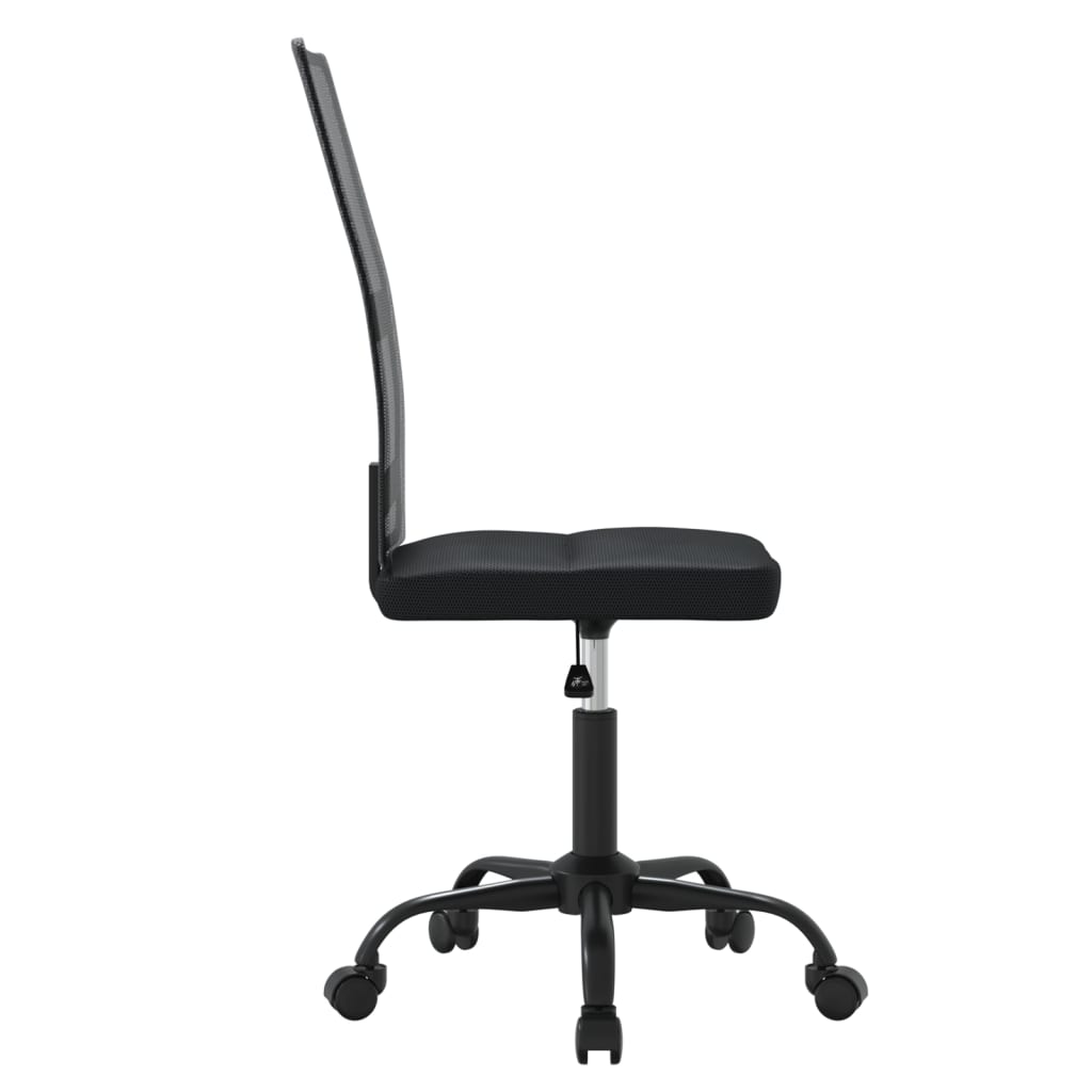 vidaXL Офис стол, черен, мрежест текстил