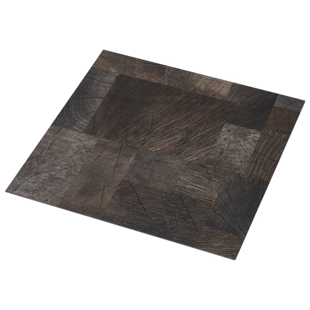vidaXL PVC подови дъски самозалепващи 5,11 м² кафява дървесна текстура