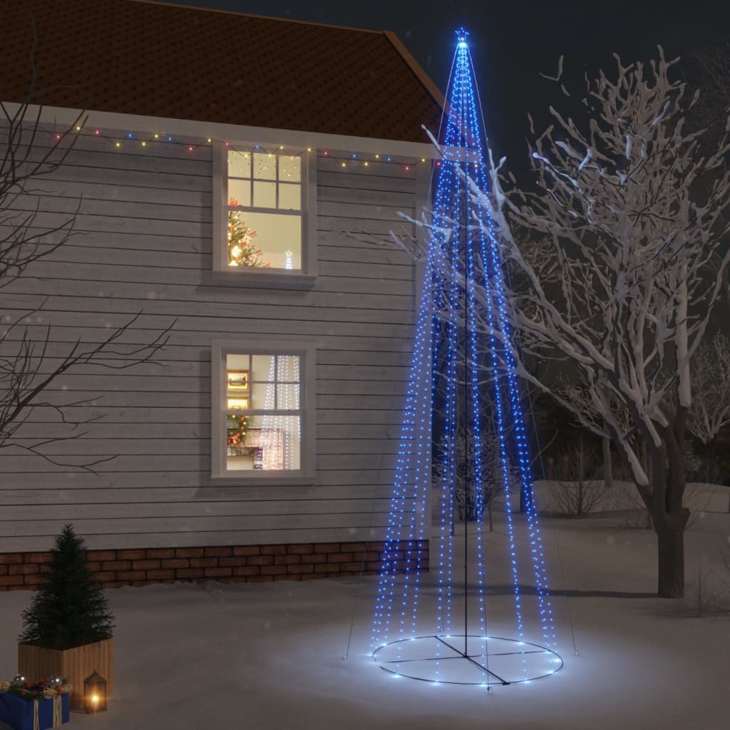 vidaXL Коледна елха конус, синя, 1134 LED, 230x800 см